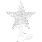 Верхушка на елку " Миленд " с LED подсветкой- Белая звезда, 15*15см, теплый свет, 1 режим, 220В