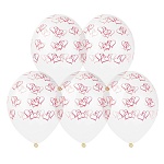 Шар латексный шелкография 14"/36см Сердца двойные, кристалл, 1 дизайн