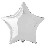 Шар фольгированный 32"/81см Звезда металлик серебряный