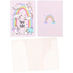 Обложка для паспорта " Миленд " Йога-единороги, 130*95мм, ПВХ, slim