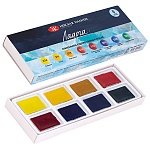 Краски акварельные художественные " Ладога "  8 цветов, кювета 2,5мл, картонная упаковка