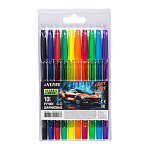 Набор шариковых ручек " deVente " Fast Or Last 10шт 10цв 0,7мм, пластиковый полупрозрачный корпус, металлический наконечник, сменный стержень, пластиковая упаковка