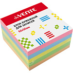 Блок бумаги " deVente " 6*5*4см 5 пастельных цветов (желтый, зеленый, оранжевый, розовый, голубой), плотность 80г/м