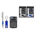 Набор подарочный " Basir " Мужской (авторучка+брелок с фонариком, калькулятор на солнечной батарее), подарочная упаковка