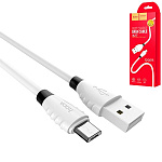 Кабель сетевой USB - micro USB " Hoco " X27 Excellent белый, круглый, 1,2м, 2,4А, силикон