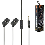 Наушники " FaisON " HP-77 Splash черные/серебряные, внутриканальные, проводные, микрофон, кнопка ответа, Jack 3,5мм, длина - 1,1м