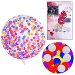 Шар латексный " KWELT " 20"/50см Bobo прозрачный с разноцветными конфетти
