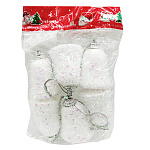 Ёлочное украшение " KWELT " Заснеженный колокольчики с блестками 4*5см 6шт, пакет, европодвес