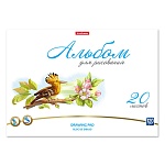 Альбом А4 20л жесткая подложка " Erich Krause " Birds, склейка, обложка- мелованный картон, блок- офсет 120г/м2, 1 дизайн в коробке