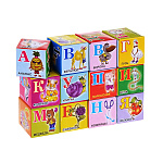 Кубики " Задира " пластиковые Азбука Учимся читать, 12шт 4*4*4см, картонная упаковка 16,5*12,2*4см