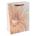 Пакет бумажный " Миленд " 24*18*8,5см Dream cards Золотой цветок, ламинированный, тиснение фольгой