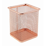 Стакан " KWELT " 8*8*9,5см, металлический сетчатый, квадратный, медный