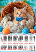 Календарь А2 листовой 2026г "Кошки. Рыжий джентльмен"