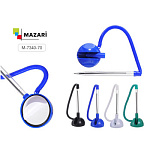 Ручка настольная " Mazari " Static синяя 0,7мм цвет корпуса ассорти, пластиковый шнур