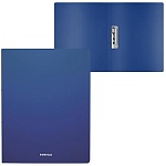 Папка с зажимом " Erich Krause " A4 Matt Classic синяя, пластик 0,40мм, текстура поверхности- песок, непрозрачная, боковой зажим, ширина корешка- 17мм