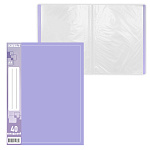 Папка 40файлов " KWELT " А4 Pastel лаванда, пластик 0,65мм, бумажная вставка во внешний кармашек, индивидуальный штрихкод
