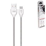 Кабель сетевой USB - micro USB " FaisON " RC-050m Lesu белый, круглый, 1м, 2,1А, силикон