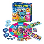 Игра настольная " Русский стиль " Монстр-Сити, от 5-8 лет, остав игры: игровое поле, карточки 50шт, жетоны 48шт, правила