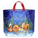 Сумка Новогодняя ПП многоразовая " Интерпак " с петлевой ручкой, 50*40см 160мкм Сказочный вечер