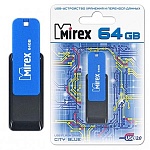Флеш-диск " Mirex " 64GB City голубой USB 2.0