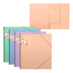 Папка на резинках " Erich Krause " МАЛЫЙ ФОРМАТ А5+ Matt Pastel Bloom ассорти, пластик, 0,6мм, текстура поверхности - песок