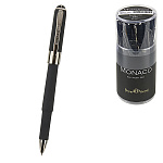 Ручка шариковая " Bruno Visconti " Monaco синяя 0,5мм, толщина письма 0,4мм, корпус- пластик, металл, покрытие soft touch, цвет корпуса черный, металлизированный наконечник, колпачок с клипом, пластиковый бокс