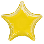 Шар фольгированный 19"/48см Звезда металлик желтый