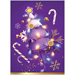 Конверт для подарочного сертификата " Праздник " 170 Новогодний- Елка, 100*74мм, глянцевый УФ-лак, без текста