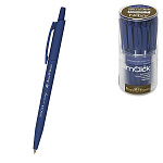 Ручка шариковая автоматическая " Bruno Visconti " SlimClick.Navy синяя 0,5мм, толщина письма 0,4мм, пластиковый корпус, покрытие soft-touch, цвет корпуса - синий, пластиковый клип, пластиковый тубус