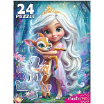 Пазлы " Рыжий кот " Макси. 24элемента Принцесса и олененок 21,5*30см, картонная упаковка 13,6*17,9*4,3см