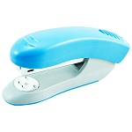 Степлер №24/6, 26/6 на 20л " deVente " Neon 100скоб пластиковый, встроенный антистеплер, один режим скрепления скоб, глубина закладки бумаги 59мм, металлический механизм подачи скоб, неоновый голубой, картонная упаковка