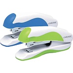 Степлер №10 на 12л " deVente " Color 100скоб пластиковый, противоскользящая резиновая вставка, один режим скрепления скоб, глубина закладки бумаги 45мм, металлический механизм подачи скоб, ассорти (без возможности выбора цвета), картонная упаковка