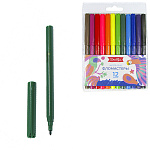 Фломастеры " Глобус " 12цв смываемые, круглые, вентилируемый колпачок, ПВХ упаковка, европодвес