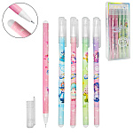 Ручка пиши-стирай " KWELT " Dream star, гелевая 0,5мм синяя, с силиконовым ластиком, ассорти 3 дизайна, пластиковая упаковка