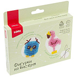Фигурки из бисера " Lori " Фламинго, сова, бисер, проволока, инструкция, картонная упаковка, европодвес