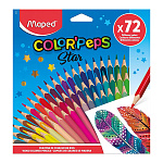 Карандаши цветные деревянные Color'peps Star 72цв " Maped " трехгранные, картонная упаковка, европодвес
