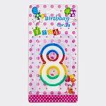 Свеча для торта цифра " KWELT " 8, разноцветная, 7*4*1см, картонный блистер 14*7*1см, европодвес