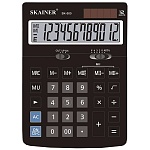 Калькулятор настольный 12 разрядов " Skainer " SK-500, 123*171*31мм, двойное питание, черный