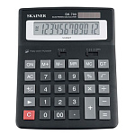 Калькулятор настольный 12 разрядов " Skainer " SK-700L, 155*201*35мм, двойное питание, черный