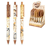 Ручка шариковая автоматическая " Bruno Visconti " Love me. Котики. Счастье, синяя 0,5мм, толщина письма 0,38мм, пластиковый корпус, покрытие soft-touch, цвет корпуса - ассорти multicolor, пластиковый клип, картонный дисплей