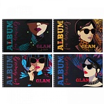 Альбом А4 48л спираль " Hatber " Королева гламура (ассорти), обложка- матовый ламинированный картон, 3D фольга, 3D лак, отрывные листы, 4 дизайна в спайке