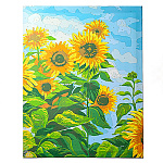 Картина по номерам " Mazari " 40*50см Подсолнухи 2, состав набора: холст на подрамнике, акриловые краски, кисти, глянцевый защитный лак, крепеж, графическая схема, термоусадочная пленка