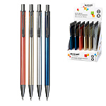 Карандаш механический " Mazari " Blik 0,7мм металлический корпус, 4 цвета корпуса, с металлическим клипом, дисплей