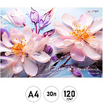 Альбом А4 30л " Эксмо " Нежные цветы, склейка, обложка - мелованный картон, твин-лак, блок-офсет 120г/м2, таблица смешивания цветов