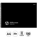 Альбом А4 20л спираль " Проф-Пресс " Футбольный минимализм, обложка- мелованный картон, блок- офсет 100г/м2, 1 дизайн в спайке