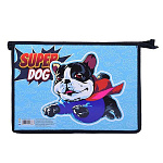 Папка " Пчелка " А4-291 (325*230*55мм) молния сверху Супер бульдог, печать на картоне