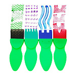 Набор кистей " Mazari " фигурные, EVA, ручка пластиковая, 4шт, пакет, европодвес