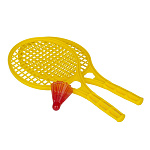 Бадминтон " Совтехстром " пластик, 2 ракетки с короткой ручкой, волан, упаковка-сетка