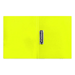 Папка с зажимом " KWELT " А4 Neon желтая, пластик 0,7мм, текстура поверхности- песок, внутренниий карман, индивидуальный штрихкод