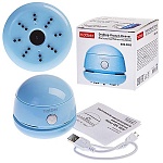 Мини-пылесос " Hatber " EDC-9052, предназначен для очистки стола, клавиатуры и других поверхностей от мелкого мусора и пыли, зарядка от USB, встроенный литиевый аккумулятор, 84*84*76мм, кабель для зарядки в комплекте, 140гр, картонная упаковка